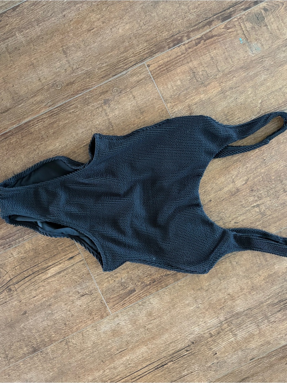 J. Crew Black Textured One-Piece Swimsuit